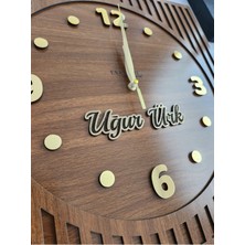 Esamore Concept Kare Gold Rakamlı Kişiselleştirilebilir 40*40 cm Duvar Saati - Ahşap Duvar Saati - Firmalara Özel Markalı Hediyelik Duvar Saati