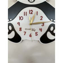 Esamore Concept Hayvan Figürlü ve Karakterli Duvar Saati - Panda Tasarımlı Çocuk Duvar Saati
