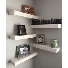 Yggdrasil Home Decor Dekoratif Doğal Ahşap  5’li  Takım 40x20x4 cm  (Gizli Aparatlı Raf)