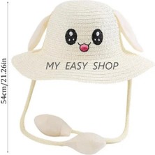 My Easy Shop Hareketli Kulaklı Çocuk Hasır Şapka