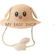 My Easy Shop Hareketli Kulaklı Çocuk Hasır Şapka