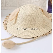 My Easy Shop Hareketli Kulaklı Çocuk Hasır Şapka