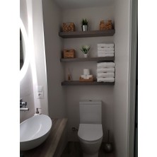 Yggdrasil Home Decor Dekoratif Doğal Ahşap  3'lü Takım 50x15x4 cm (Gizli Aparatlı Raf)