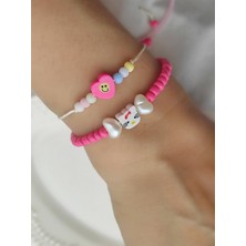 Amabel Jewelerys Hello Kitty ve Kalp Figür 2'li Çocuk Bileklik