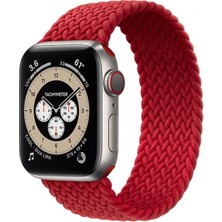 Arte Seri 9/8/7/6/se/5/4/3 Örgü Solo Loop Kordon Apple Watch 45MM 44MM 42MM Uyumlu Medium Kırmızı