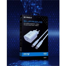 Syrox Samsung Galaxy S10 S20 S21 S22 S23 S24 Fe Ultra Plus 5g Uyumlu 25W Pd 1 Metre Type-C Kablo Beyaz