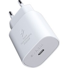 Syrox Samsung Galaxy S24 Plus Uyumlu 25W Type-C Çıkışlı 25W Adaptör Şarj Başlığı Kablosu Yok Kutuda.