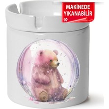 Çakılap Sevimli Ayıcık  Baskılı Porselen At-Söndür Küllük (Kl-Hyvn-Ayı)