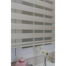 Özel Jaluzi Krem Bambu Kumaş Zebra Stor Perde Etek Dilimsiz