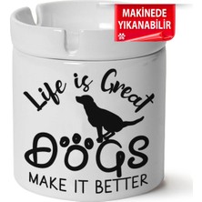 Çakılap Sevimli Köpek  Baskılı Porselen At-Söndür Küllük (Kl-Hyvn-Kpk)