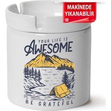 Çakılap Kamp, Karvan, Doğa Baskılı Porselen At-Söndür Küllük (Kl-Dg)