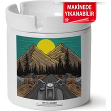 Çakılap Life To Journey Baskılı Porselen At-Söndür Küllük (Kl-Krs)