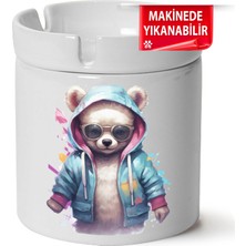 Çakılap Sevimli Ayıcık  Baskılı Porselen At-Söndür Küllük (Kl-Hyvn-Ayı)