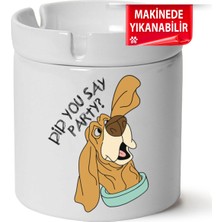 Çakılap Sevimli Köpek  Baskılı Porselen At-Söndür Küllük (Kl-Hyvn-Kpk)