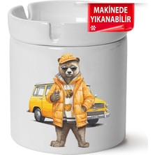 Çakılap Sevimli Ayıcık  Baskılı Porselen At-Söndür Küllük (Kl-Hyvn-Ayı)