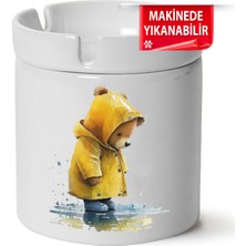 Çakılap Sevimli Ayıcık  Baskılı Porselen At-Söndür Küllük (Kl-Hyvn-Ayı)