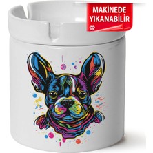 Çakılap Sevimli Köpek  Baskılı Porselen At-Söndür Küllük (Kl-Hyvn-Kpk)