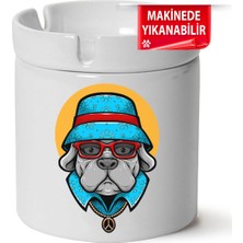 Çakılap Sevimli Köpek  Baskılı Porselen At-Söndür Küllük (Kl-Hyvn-Kpk)