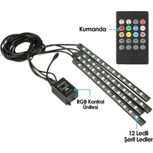 Gpr 24 Volt Araç Içi Ayak Altı Sese ve Müziğe Duyarlı Kumandalı Rgb LED Aydınlatma