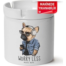 Çakılap Sevimli Köpek  Baskılı Porselen At-Söndür Küllük (Kl-Hyvn-Kpk)