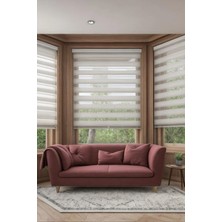 Özel Jaluzi Beyaz Bambu Kumaş Zebra Stor Perde Polyester Malzeme ile Uzun Ömürlü ve Şık