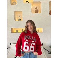 Modalizm Kapüşonlu Crop Şardonlu Kadın Sweatshirt