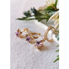 Halley Concept Zirkon Taşlı Yıldız Vip 3' Lü Küpe Seti