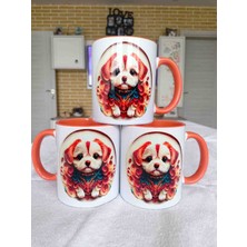 Mugs And Love 3D Köpek Yavrusu Baskı Büyük Boy Kupa