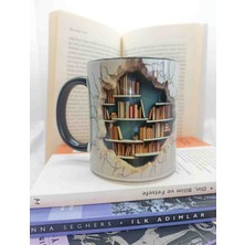 Mugs And Love Kitaplık 3D Baskı Büyük Boy Kupa