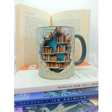 Mugs And Love Kitaplık 3D Baskı Büyük Boy Kupa