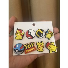Herşey Nota Pikachu Pokemon Jibbitz Terlik Süsü Crocs Aksesuarı 8 Adet Hediyelik Aksesuar