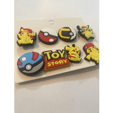 Herşey Nota Pikachu Pokemon Jibbitz Terlik Süsü Crocs Aksesuarı 8 Adet Hediyelik Aksesuar