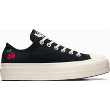 Converse Siyah Kadın Deri Lifestyle Ayakkabı A08862C Chuck Taylor All Star Lı