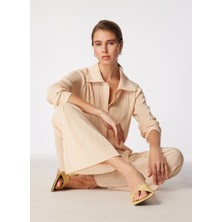 People By Fabrika Yüksek Bel Pilise Taş Kadın Pantolon SPBF4SL-PNT5050