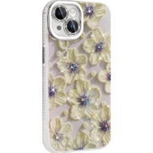 Teleplus iPhone 15 Kılıf Çiçek Desenli Mika Garden Sert Pc Kapak