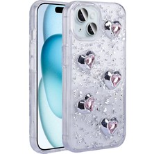 Teleplus iPhone 15 Kılıf Airbaglı Kabartma Desenli Işıltılı Kapak