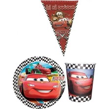 Parti Furyası Cars 8 Kişilik Erkek Doğum Günü Mini Set Erkek Çocuk Parti Seti Süsleme