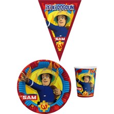 Parti Furyası Itfaiyeci Sam 8 Kişilik Erkek Doğum Günü Mini Set Erkek Çocuk Parti Seti Süsleme