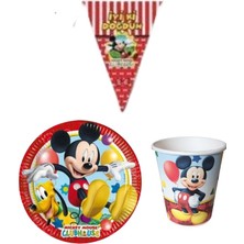 Parti Furyası Mickey 8 Kişilik Erkek Doğum Günü Mini Set Erkek Çocuk Parti Seti Süsleme