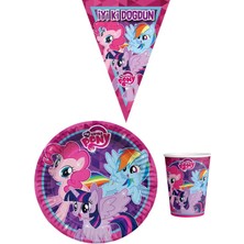 Parti Furyası Pony 8 Kişilik Kız Doğum Günü Mini Set Kız Çocuk Parti Seti Süsleme