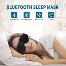 Shaorudi 3D Bluetooth 5.0 Kablosuz Kulaklık Başa Takılan Işık Koruyucu Hafızalı Köpük Göz Maskesi (Yurt Dışından)