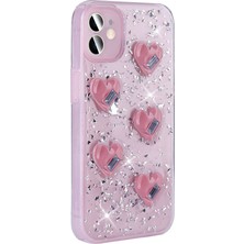 Teleplus iPhone 14 Kılıf Airbaglı Kabartma Desenli Işıltılı Kapak