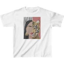 Tarz Yeri Unisex Çocuk Baskılı T-Shirt - Beyaz