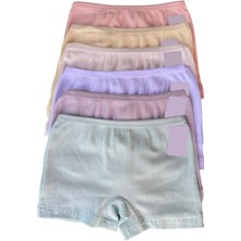 Dondeza Tutku Dondeza Kız Çocuk Pastel Renk Fitilli Pamuklu Boxer 6'lı Paket