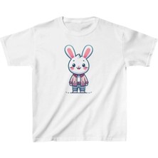 Tarz Yeri Unisex Çocuk Baskılı T-Shirt - Beyaz