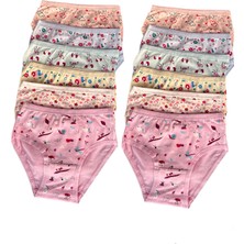 Dondeza Tutku Dondeza 12'li Pamuklu Penye Kız Çocuk Desenli Bikini Külot