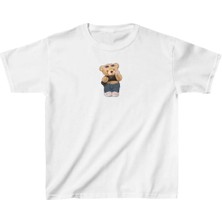 Tarz Yeri Unisex Çocuk Baskılı T-Shirt - Beyaz