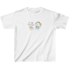 Tarz Yeri Unisex Çocuk Baskılı T-Shirt - Beyaz