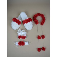 Ana Kuzusu Özel Tasarım Lohusa Taç Terlik Seti Patik 4LTT02