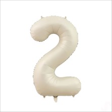 Süsle Bebek ve Parti 2 Yaş Rakam Krem Folyo Balon - 76  cm